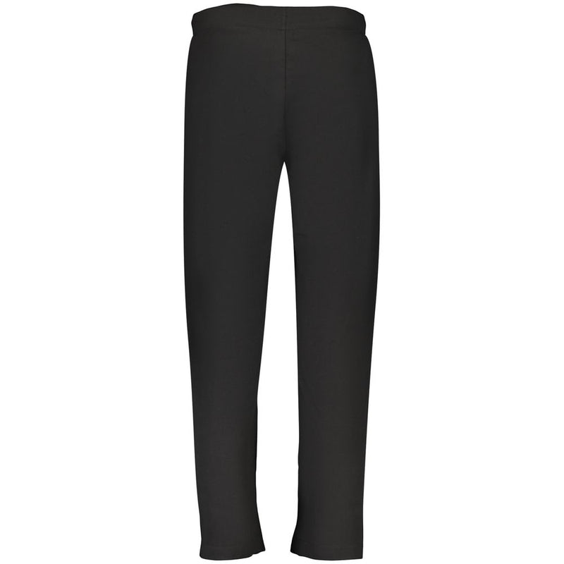 Black cotton women's trousers with a straight-leg style
