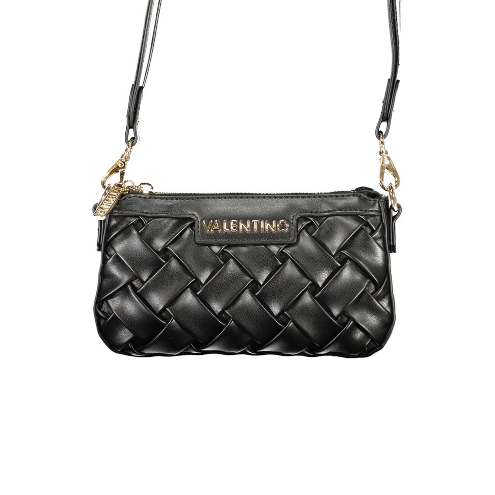 Mario Valentino Nero Poliuretano Women's Handbag with Adjustable Shoulder Strap