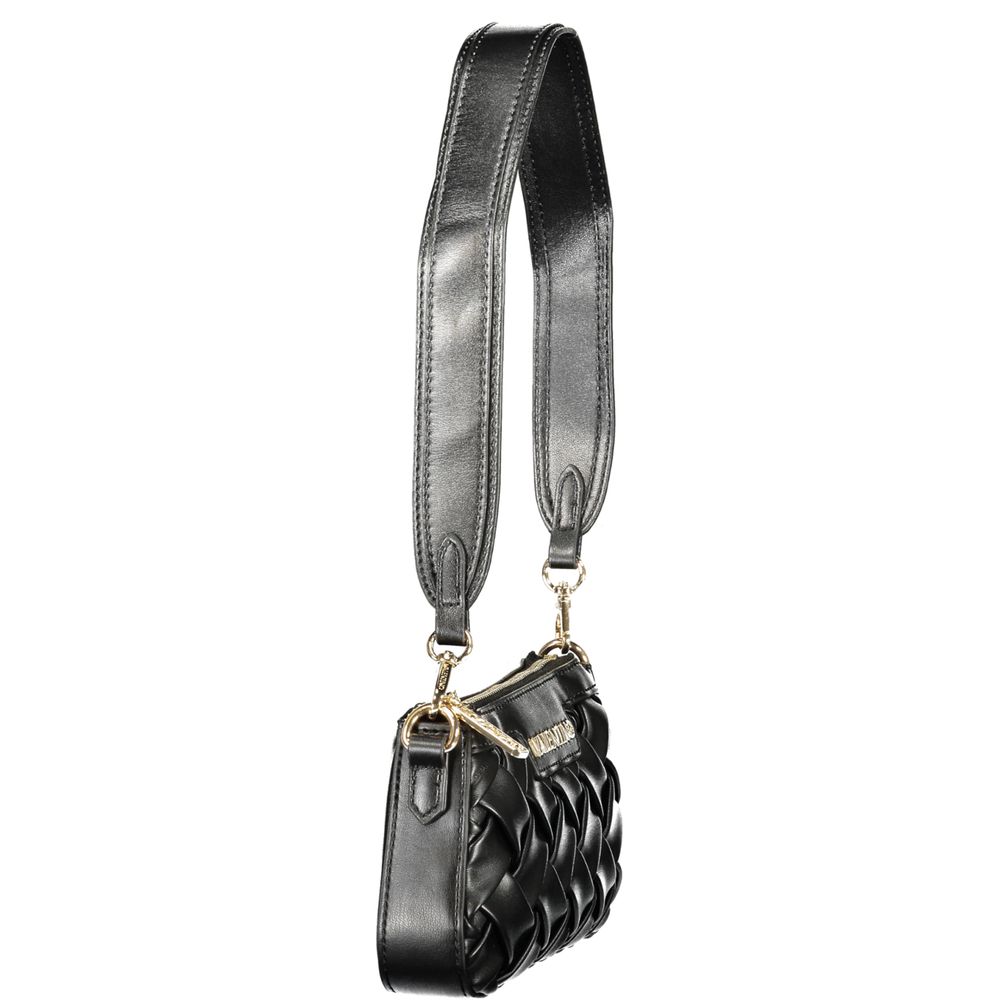 Mario Valentino Nero Poliuretano Women's Handbag with Adjustable Shoulder Strap