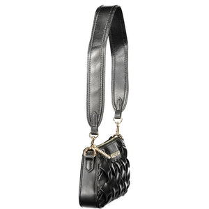 Mario Valentino Nero Poliuretano Women's Handbag with Adjustable Shoulder Strap