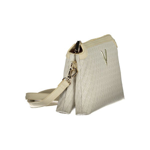 Mario Valentino Beige Polyurethane Women's Bag with Adjustable Shoulder Strap