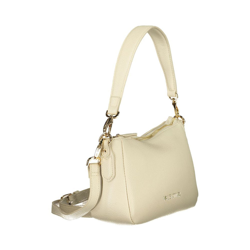 Beige polyurethane Mario Valentino shoulder bag with top handle and gold hardware