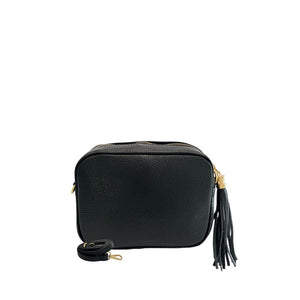 Baldinini Trend Black Cowhide Leather Women Crossbody