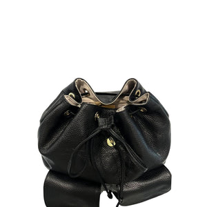 Baldinini Trend Black Leather Women Backpack