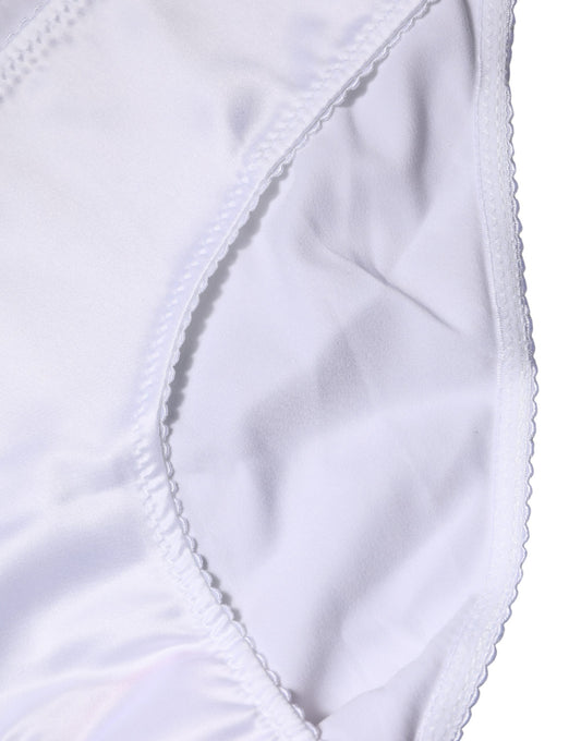 Dolce & Gabbana White Silk Stretch Mid Waist Brief Panty Underwear
