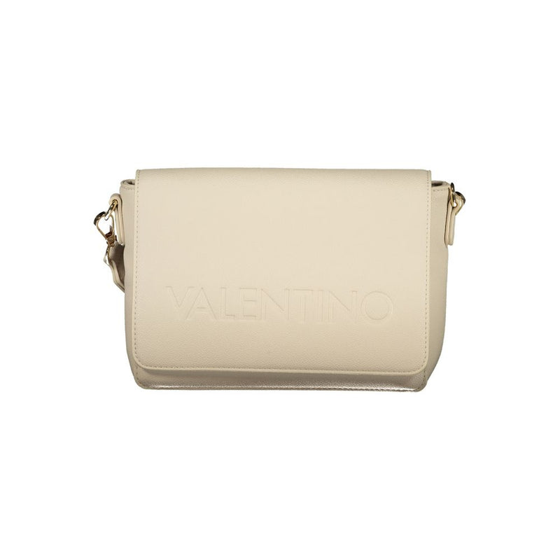 Beige polyurethane women's crossbody bag with embossed Valentino logo