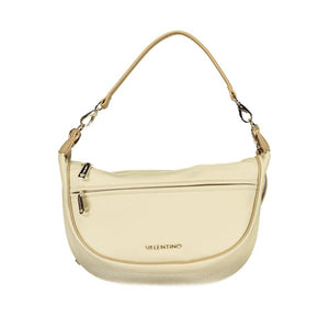 Mario Valentino Beige Polyurethane Women's Bag With Adjustable Shoulder Strap
