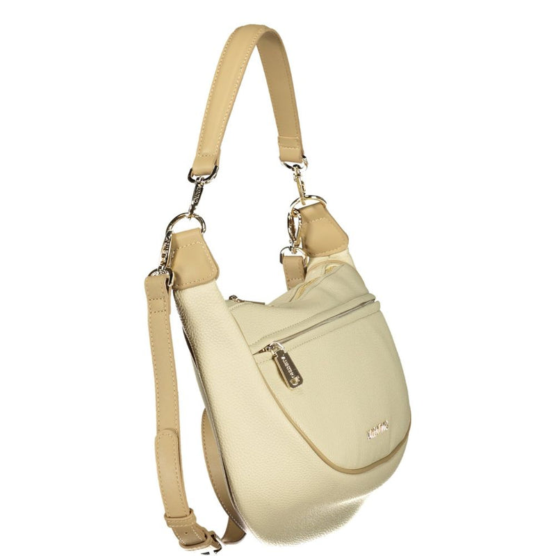 Beige polyurethane Mario Valentino shoulder bag with adjustable strap and front zip pocket