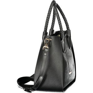 Mario Valentino Nero Poliuretano Women's Bag with Adjustable Shoulder Strap