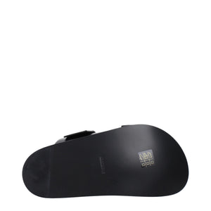 Jil Sander Black Leather Slippers