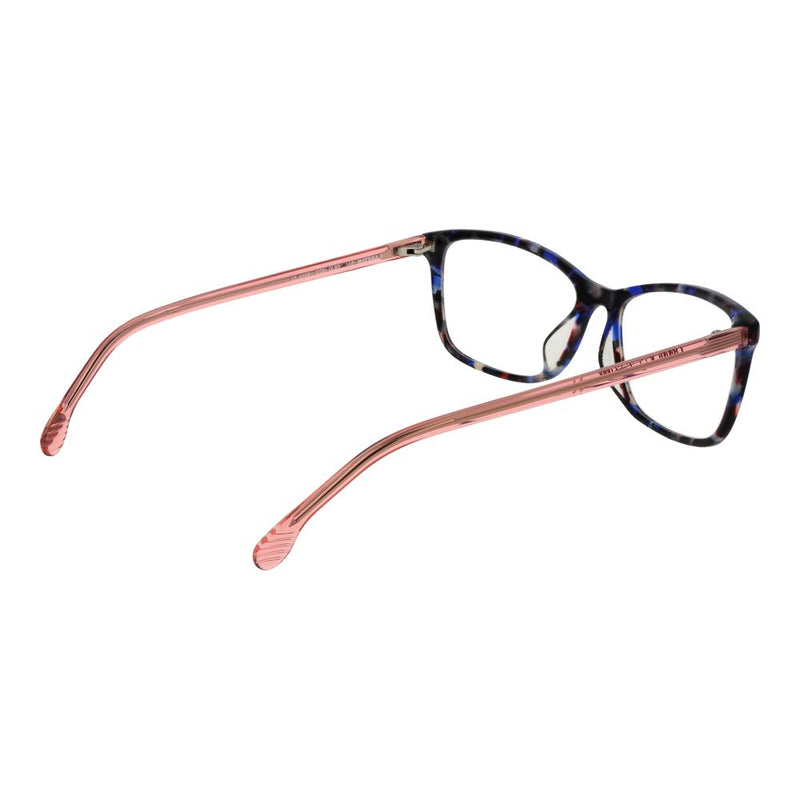 Lozza multicolor cellulose acetate eyeglass frames with blue tortoiseshell front and pink temples
