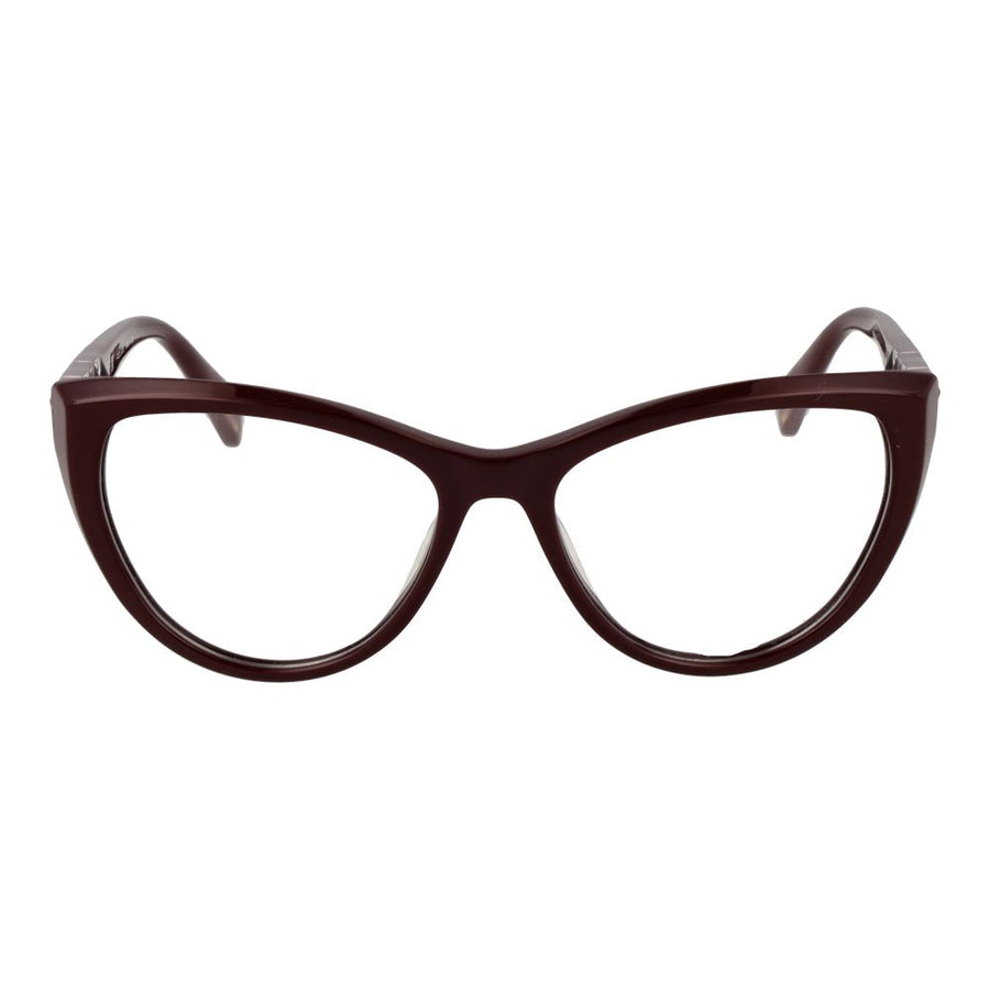 Police burgundy plastic cat-eye glasses frames with patterned temples