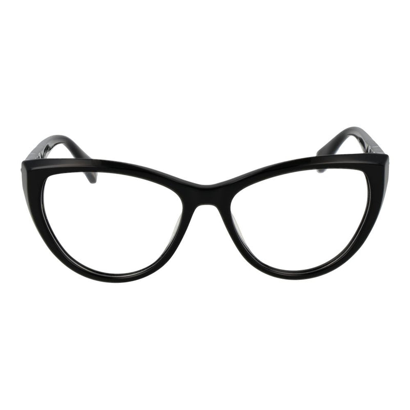 Glossy black cat-eye plastic eyeglass frames