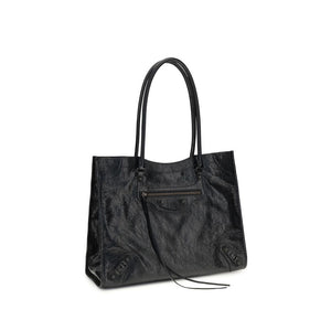 Balenciaga Black Lamb Ovis Aries Aries Shoulder Bag