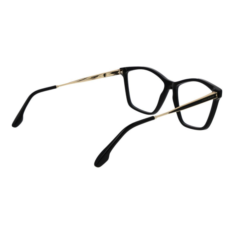 Black and gold metal eyeglass frames with cat-eye shape