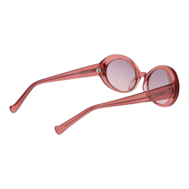 Pink round acetate sunglasses with tinted lenses