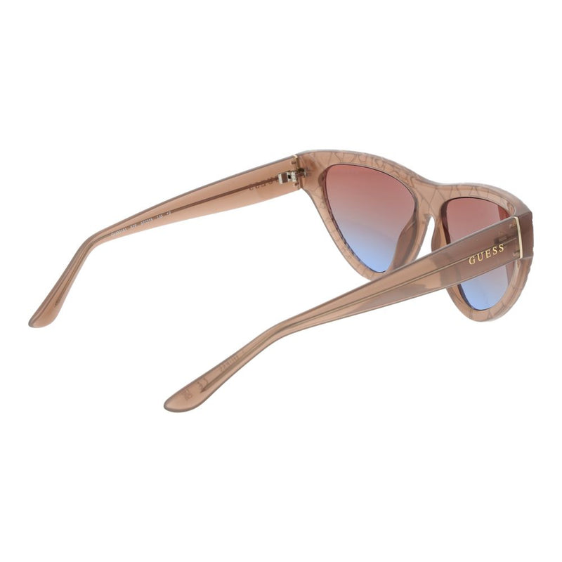 Guess translucent beige plastic sunglasses with gradient blue lenses