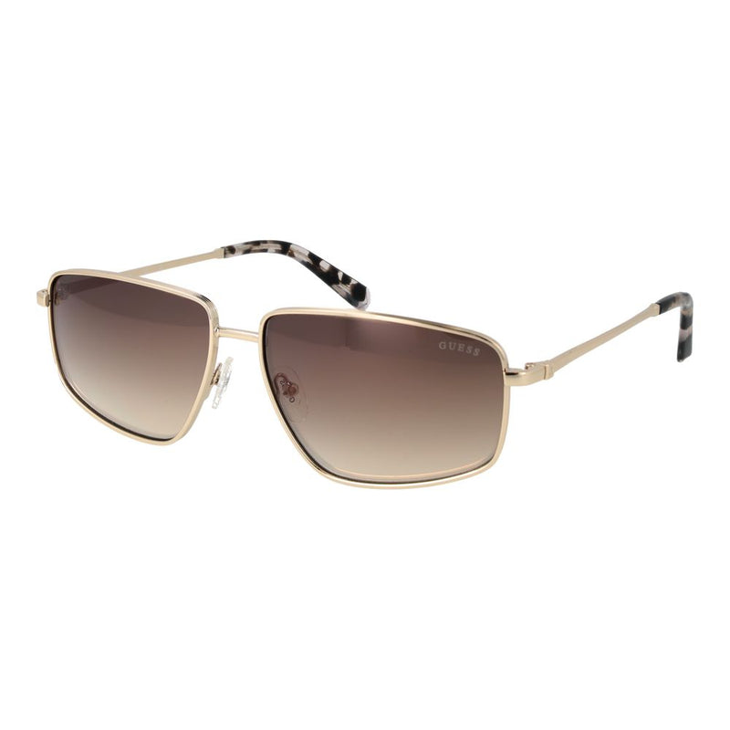Guess gold metal sunglasses with brown gradient lenses and tortoiseshell temple tips