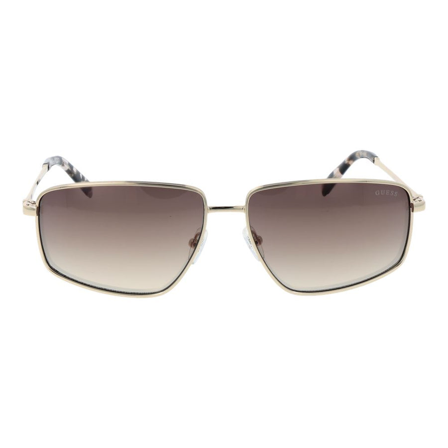 Guess gold metal sunglasses with brown gradient lenses and tortoiseshell temple tips