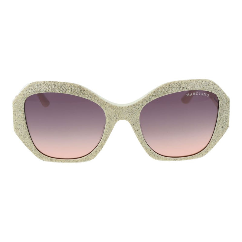 Marciano by Guess beige glitter plastic sunglasses with gradient pink lenses