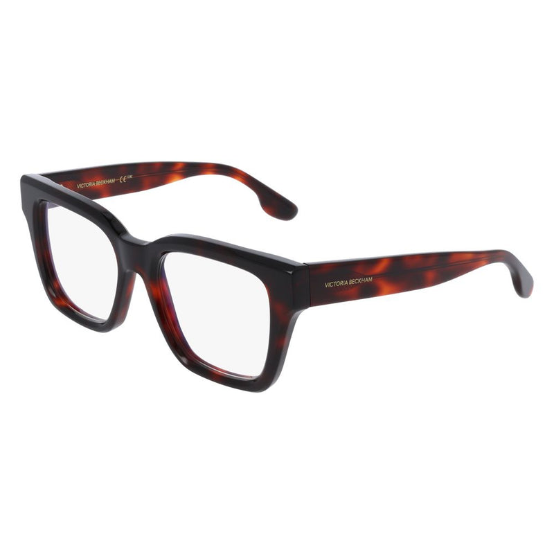 Victoria Beckham brown tortoiseshell thick plastic square eyeglass frames
