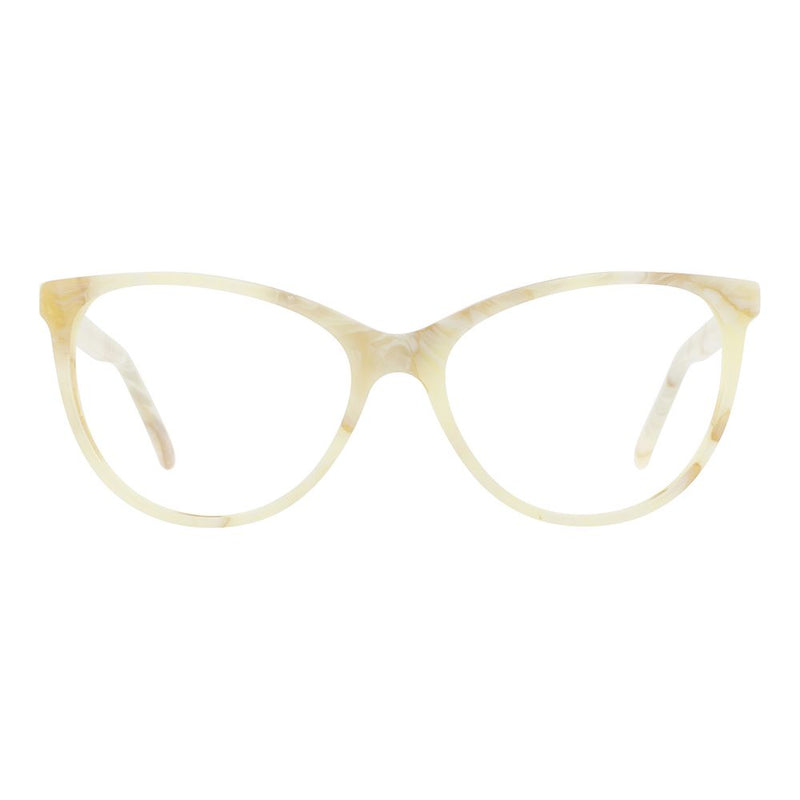 Beige marbled acetate cat-eye glasses frames