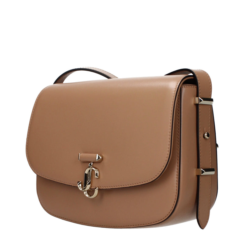 Jimmy Choo brown leather crossbody bag with a gold clasp and strap