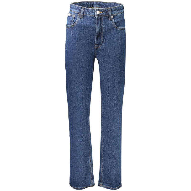 Blue cotton women's straight-leg denim jeans