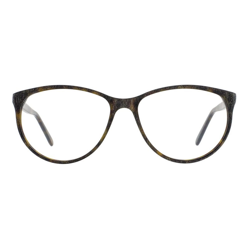 Brown tortoiseshell acetate glasses frames with rounded oval lenses