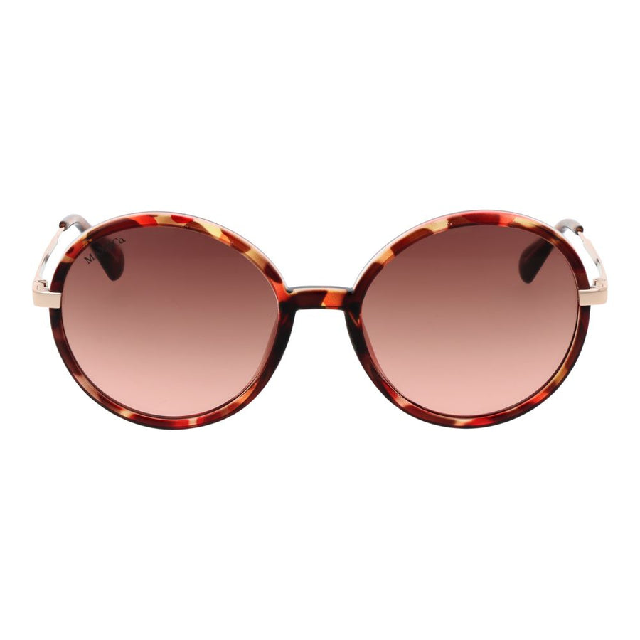 Max & Co round brown tortoiseshell plastic sunglasses with gradient lenses and thin metal temples