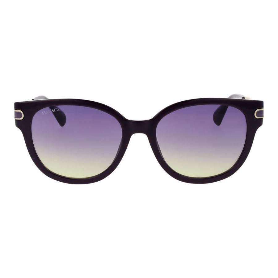 Max & Co purple plastic sunglasses with gradient lenses and gold temple accents