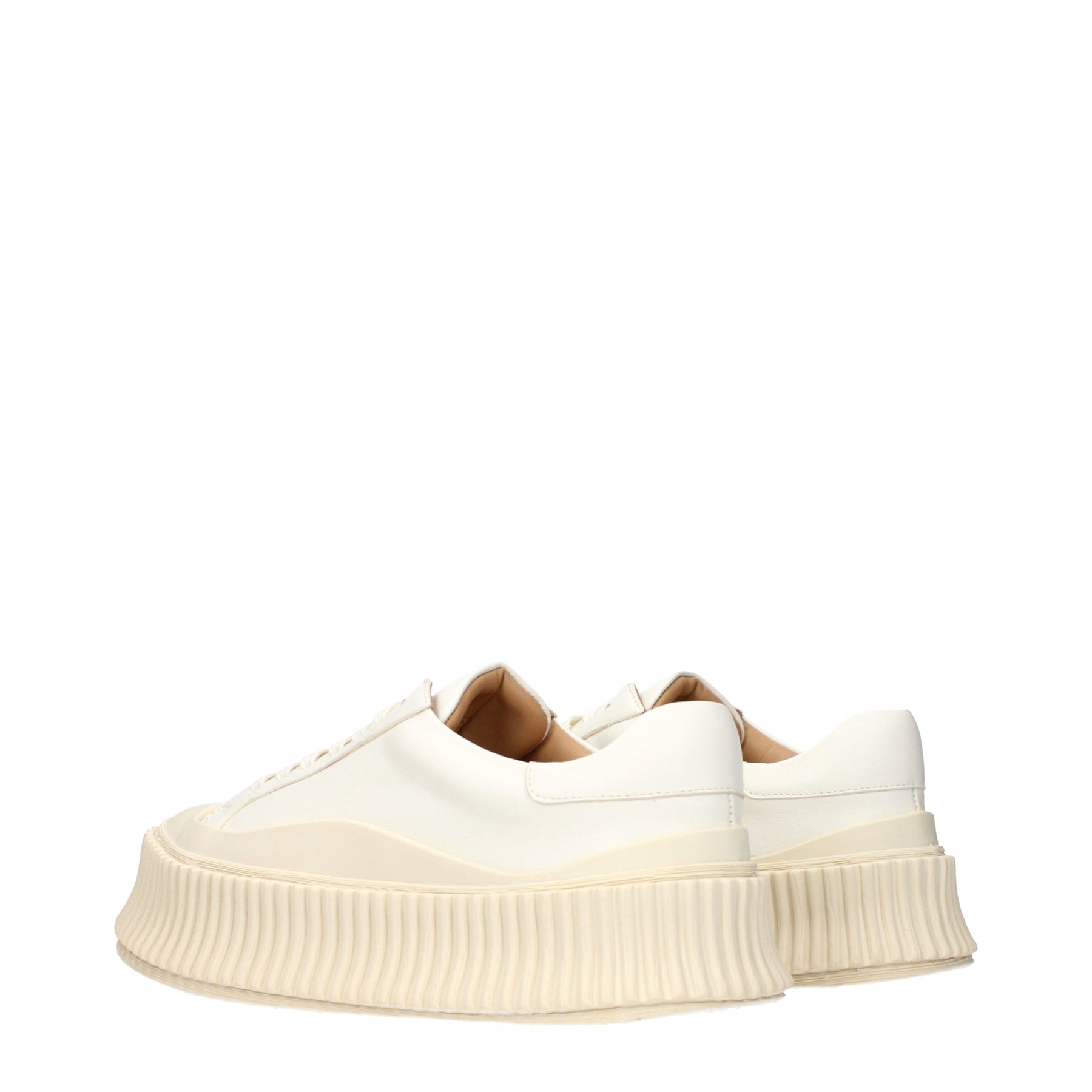Jil Sander White Leather Platform Sneakers