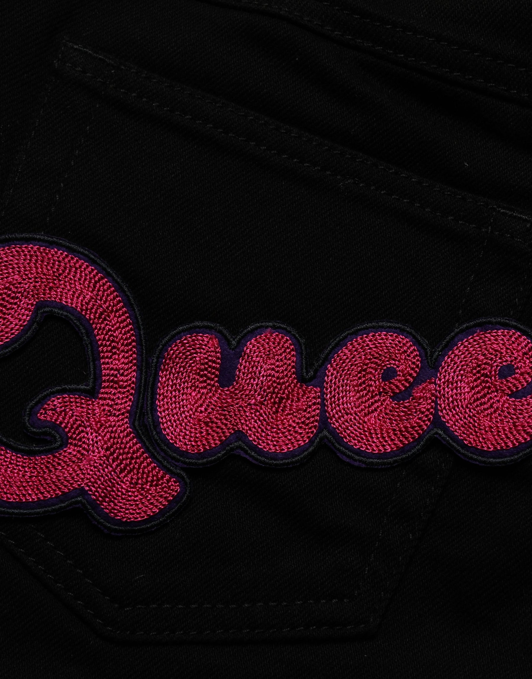Dolce & Gabbana Black Queen Embroidery PRETTY Denim Jeans