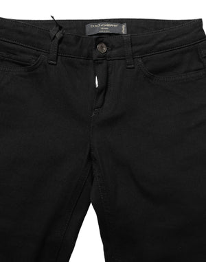 Dolce & Gabbana Black Queen Embroidery PRETTY Denim Jeans