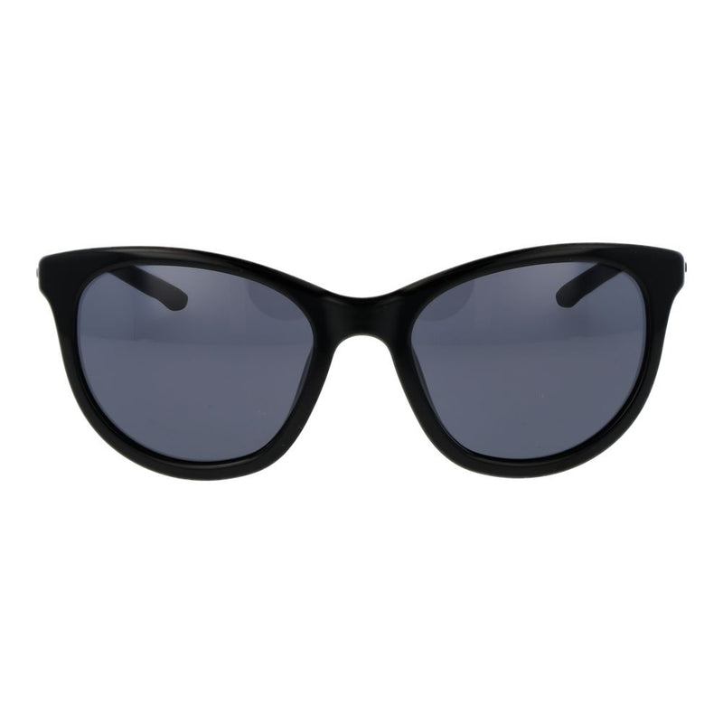 Black plastic sunglasses with grey tinted lenses
