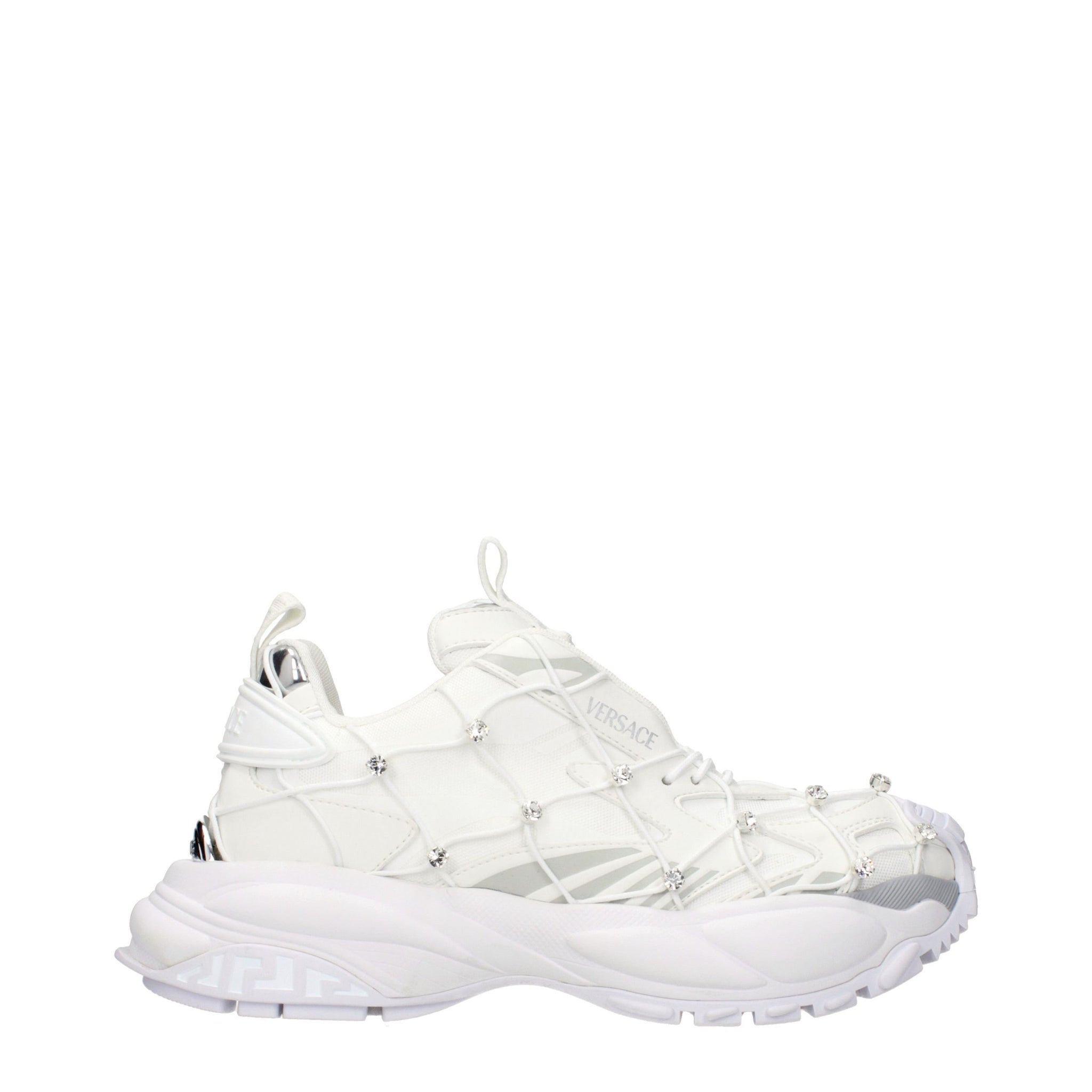 White Fabric Sneakers
