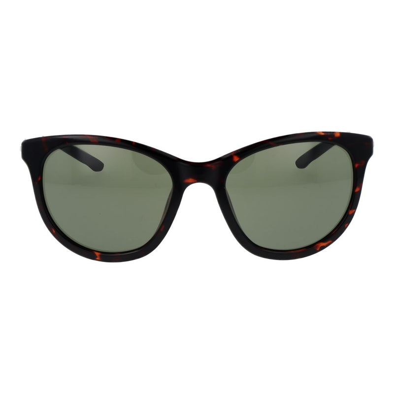 Nike brown tortoiseshell plastic sunglasses with green lenses