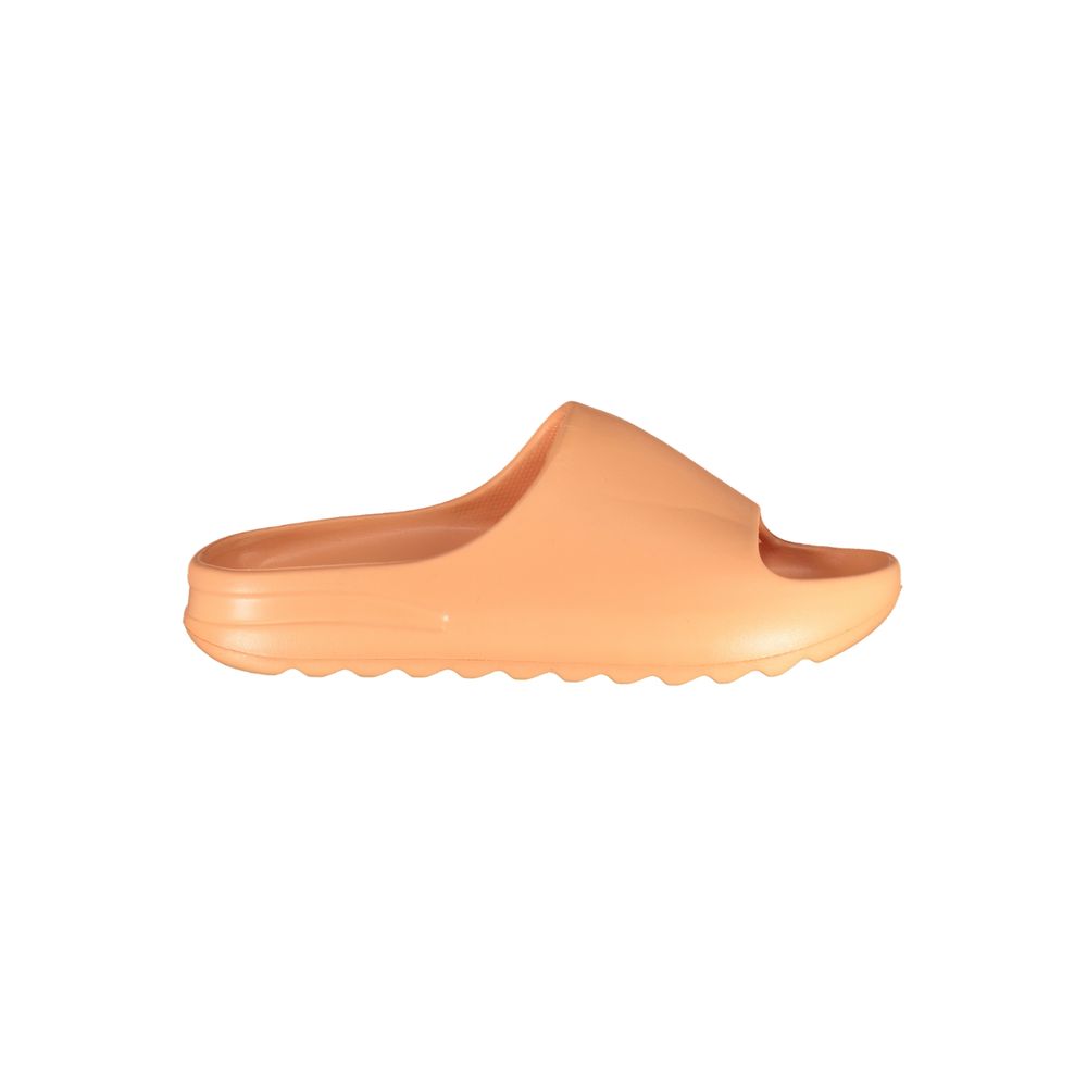 Norway 1963 women's orange polyurethane slide slipper with a smooth, minimalist design and thick sole.