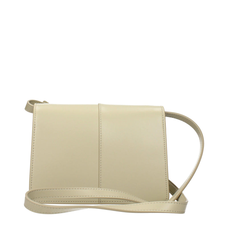 Light green synthetic leather structured crossbody bag with a slim strap