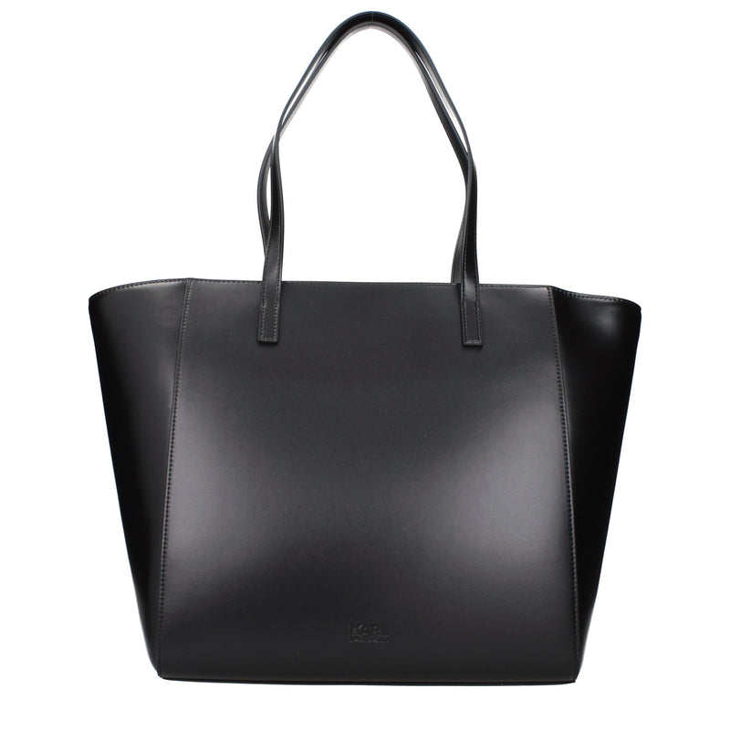 Karl Lagerfeld smooth black polyethylene shoulder bag with twin top handles