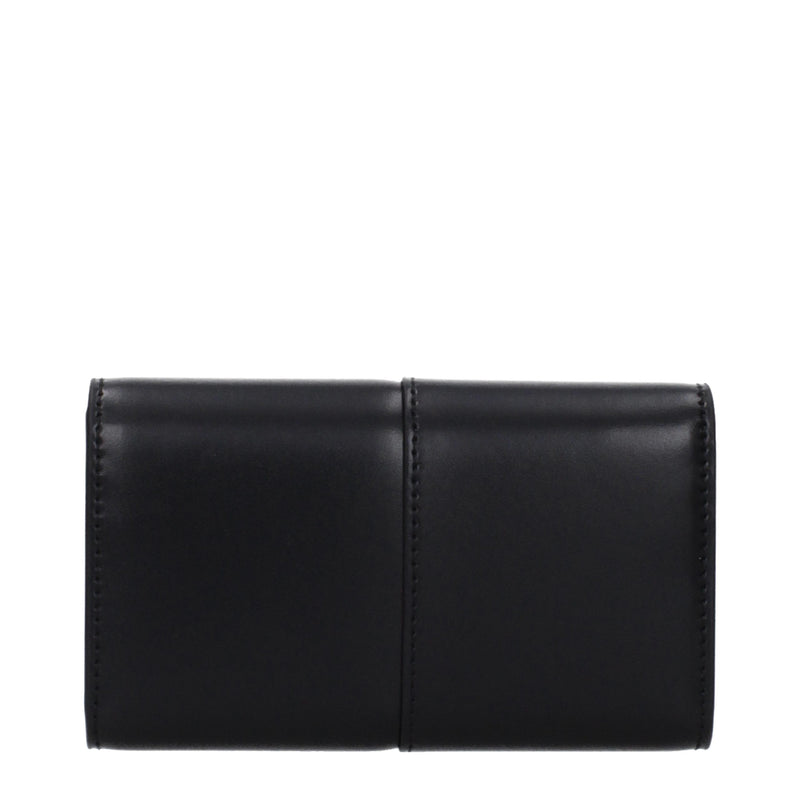Black polyethylene wallet with a sleek, minimalist style and stitched center seam