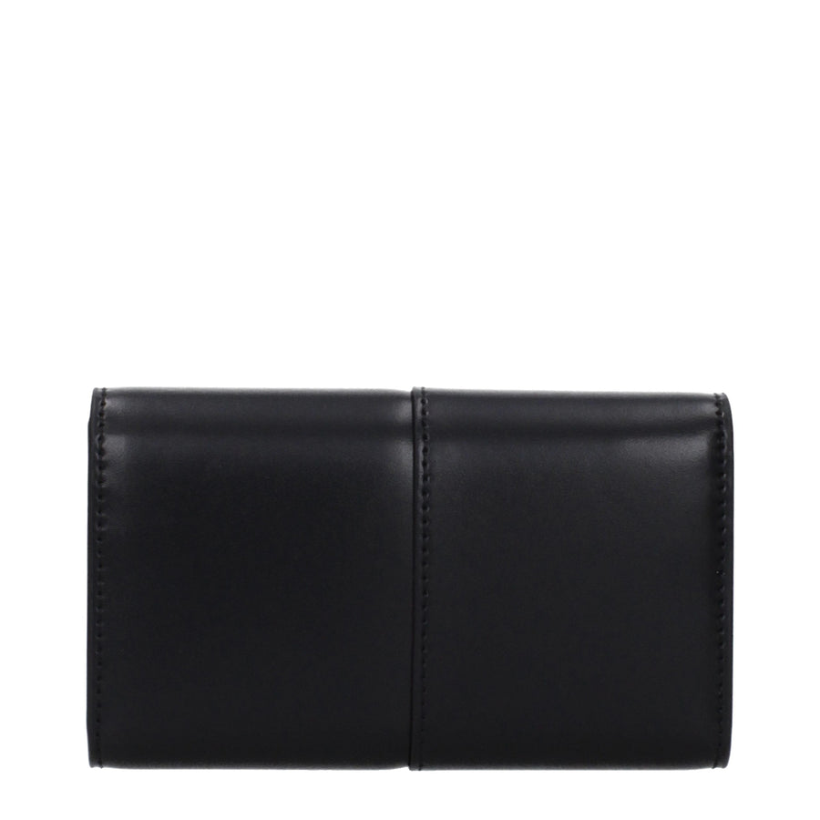 Black polyethylene wallet with a flap closure and silver Karl Lagerfeld logo