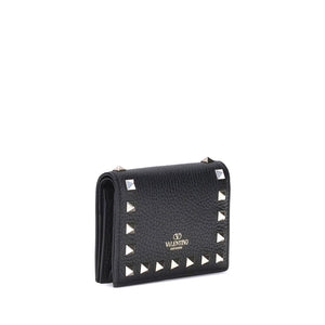 Valentino Garavani Black Calf Leather Bos Taurus Wallet