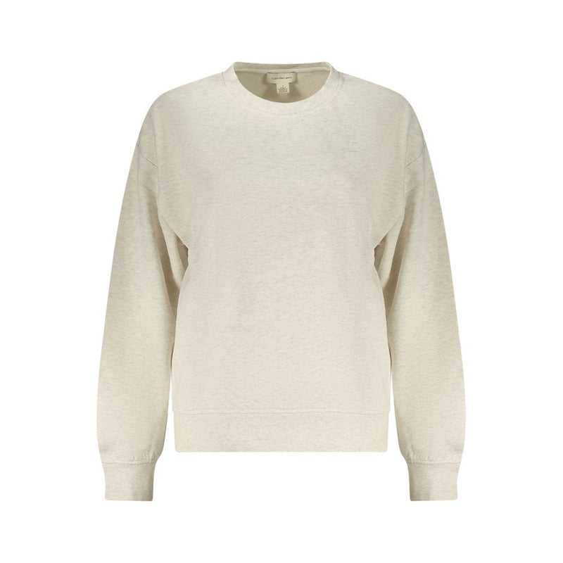 Heather gray cotton crewneck sweatshirt with long sleeves