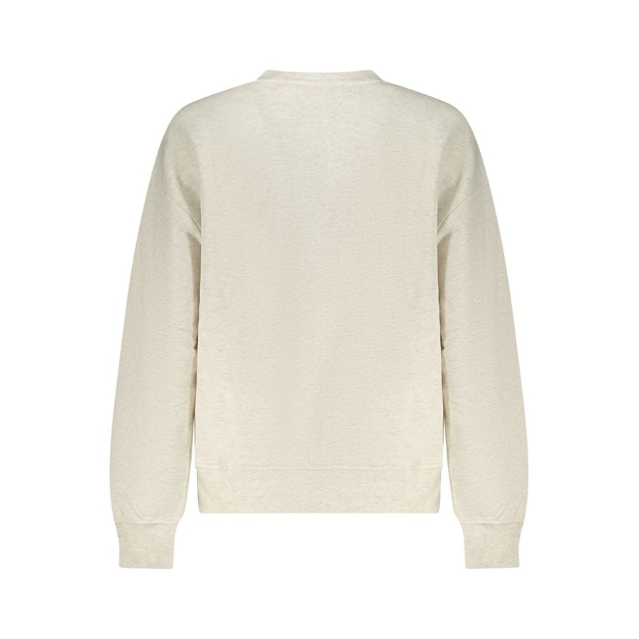 Heather gray cotton crewneck sweatshirt with long sleeves