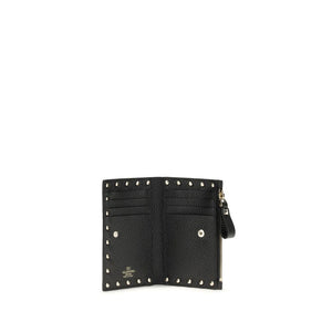 Valentino Garavani Black Calf Leather Bos Taurus Wallet