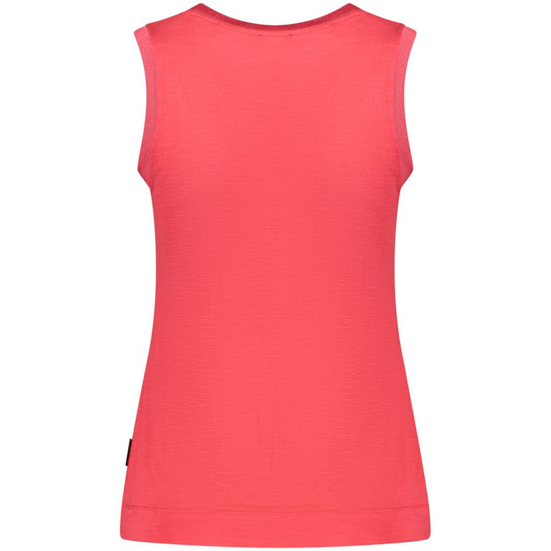Back of a red modal women's sleeveless tank top