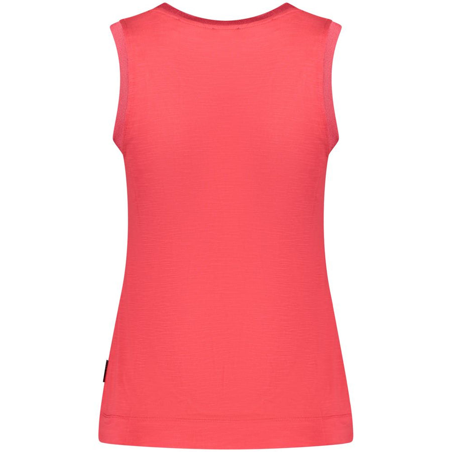 Red modal women's sleeveless tank top with crew neck