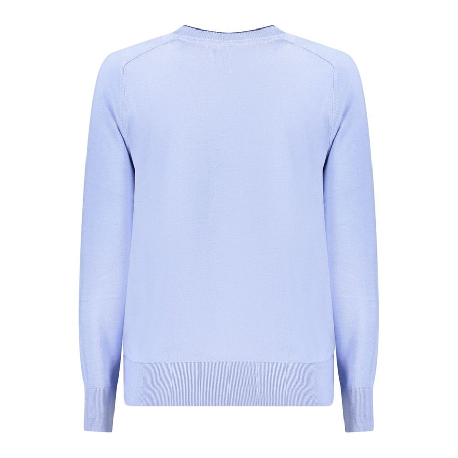 Light blue viscose long-sleeve women's crewneck sweater