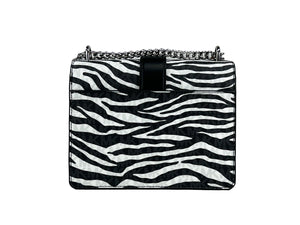 Michael Kors Greenwich Small Print Logo Crossbody Tote Chain Bag Black/White $498